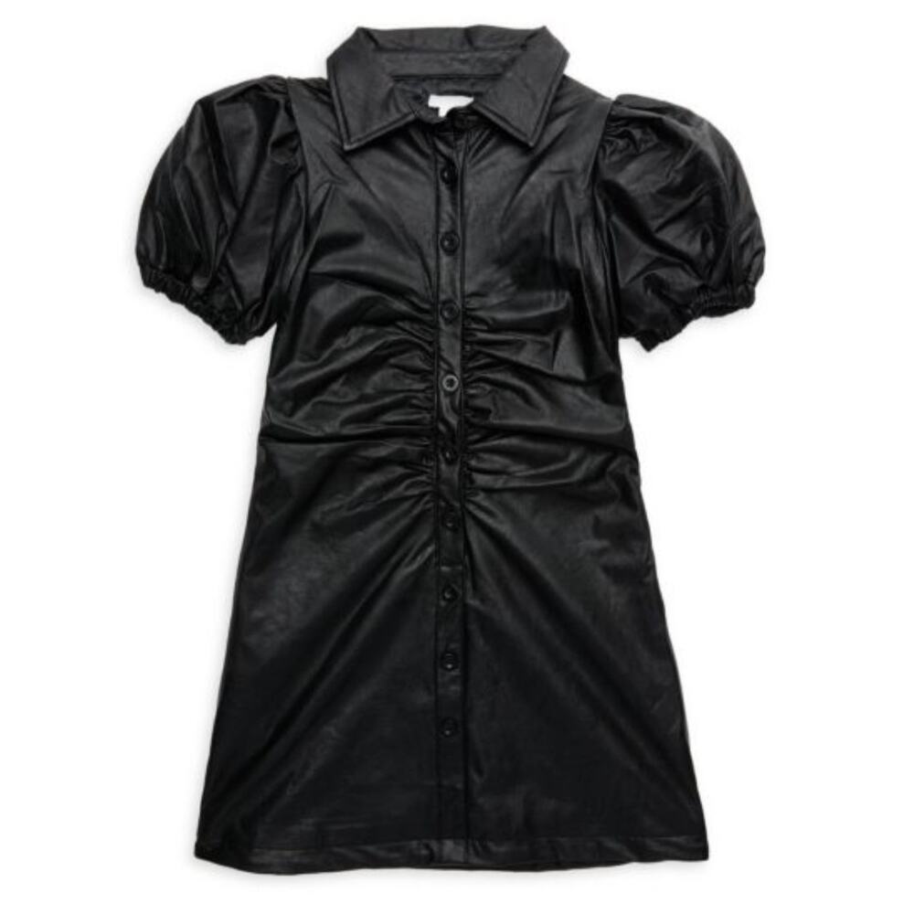 NWOT Habitual Girl's Faux Leather Skater Dress SZ 12